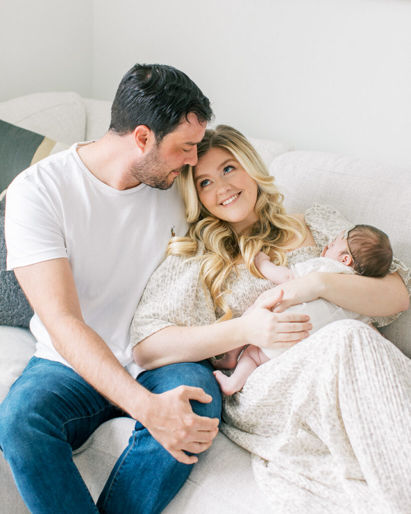 A light and airy in home newborn session in Orlando, FL.