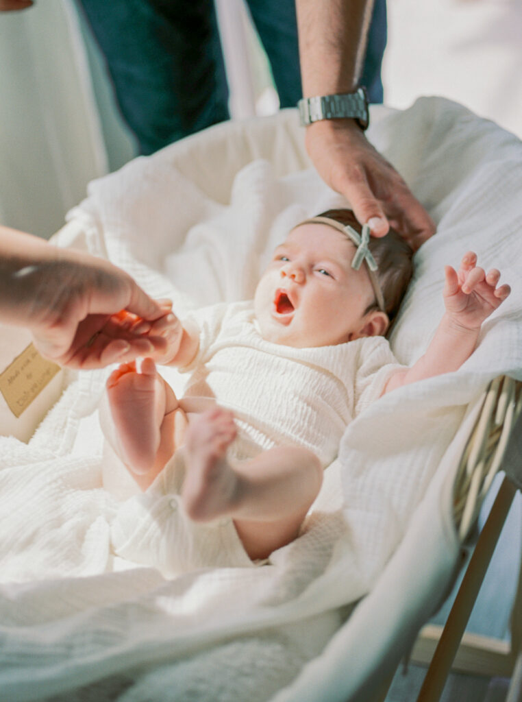 A light and airy in home newborn session in Orlando, FL.