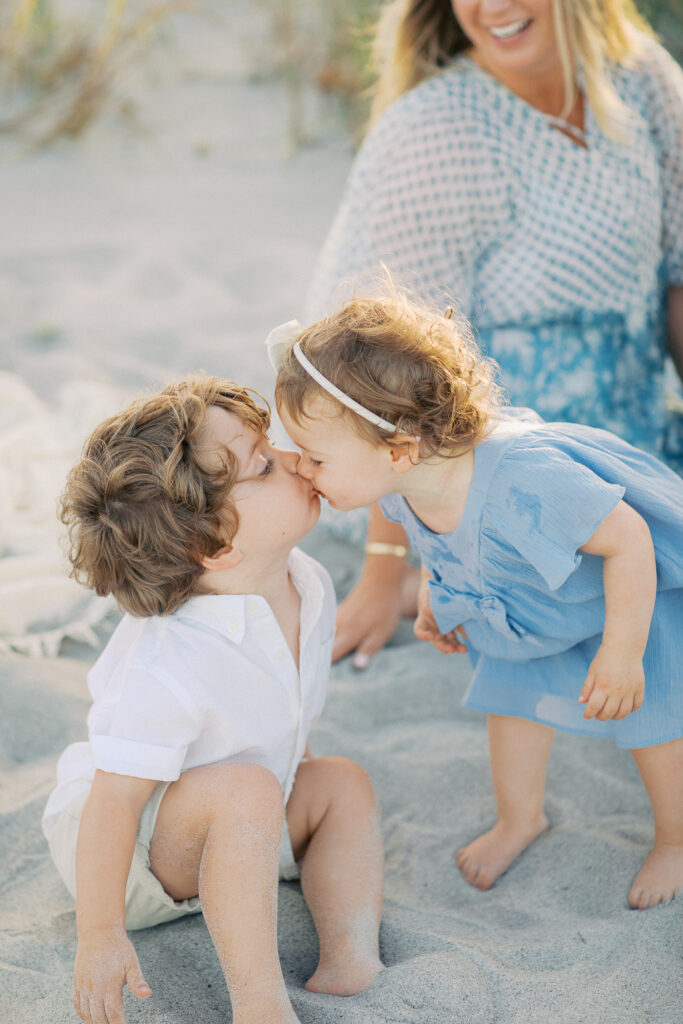 A sun soaked family beach session by Orlando lifestyle photographer. 