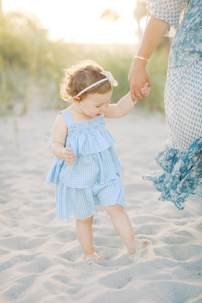 A sun soaked family beach session by Orlando lifestyle photographer. 