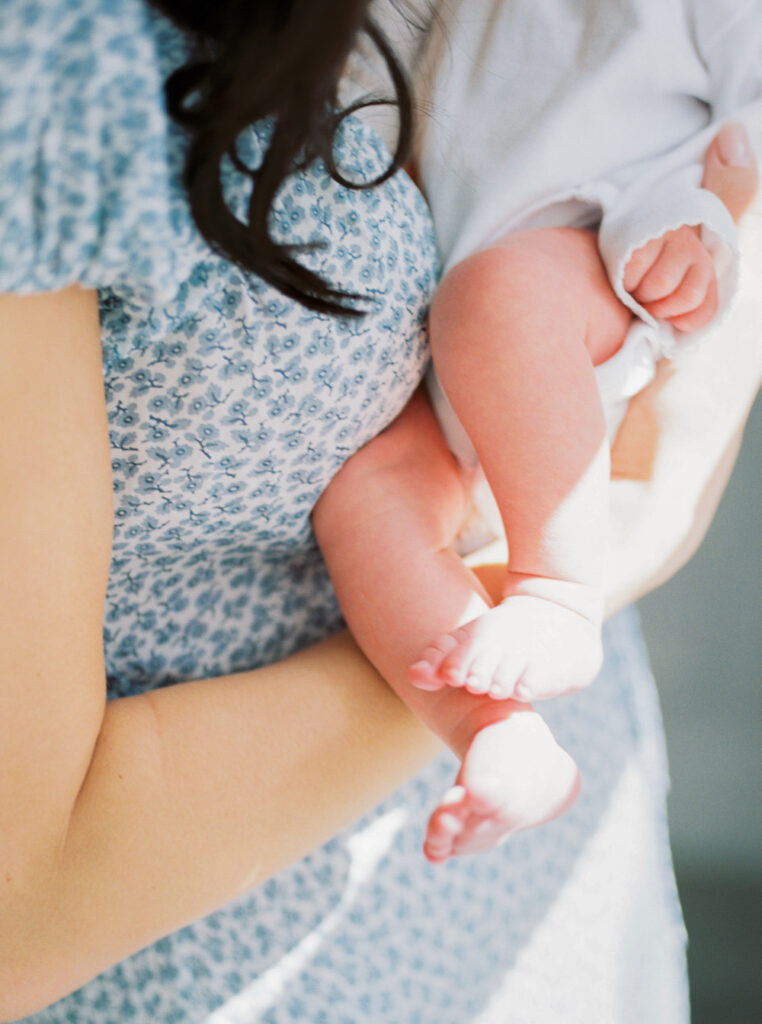 Natural light newborn detail photo of baby feet during Orlando at-home session