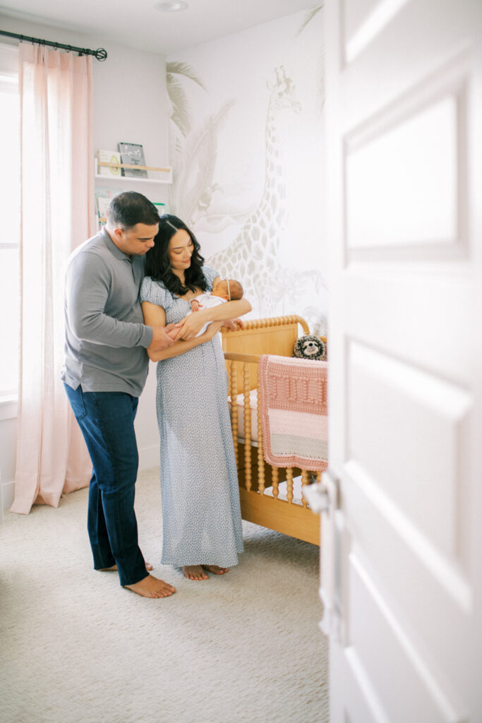 Orlando in-home newborn session in a cozy nursery.