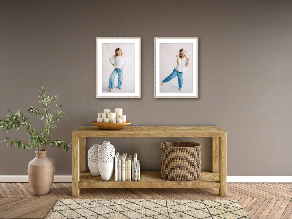 Portraits featuring children's personalities with a minimal backdrop.